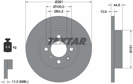 Textar 92090100 - Bremžu diski autospares.lv