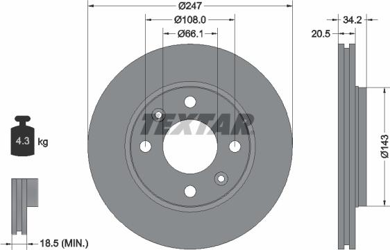 Textar 89010800 - Brake Set, disc brakes www.autospares.lv