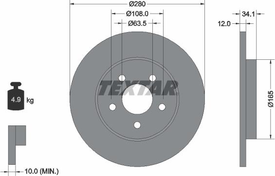 Textar 92109703 - Bremžu diski autospares.lv