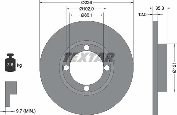 Textar 92100300 - Bremžu diski www.autospares.lv