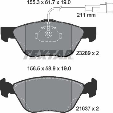 Textar 89015000 - Brake Set, disc brakes www.autospares.lv