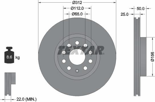 Textar 92120505 - Bremžu diski www.autospares.lv