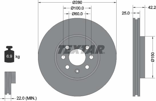 Textar 92124603 - Bremžu diski www.autospares.lv