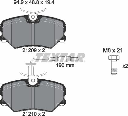 Textar 89010400 - Bremžu komplekts, Disku bremzes autospares.lv