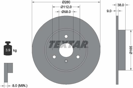 Textar 92097603 - Bremžu diski www.autospares.lv