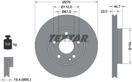 Textar 92131903 - Bremžu diski www.autospares.lv