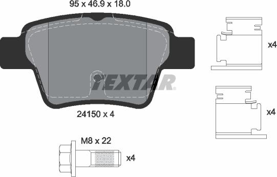 Textar 89017700 - Bremžu komplekts, Disku bremzes autospares.lv