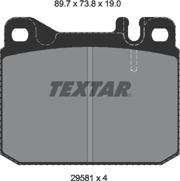 Textar 2958105 - Bremžu uzliku kompl., Disku bremzes www.autospares.lv