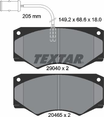 Textar 2904001 - Bremžu uzliku kompl., Disku bremzes www.autospares.lv