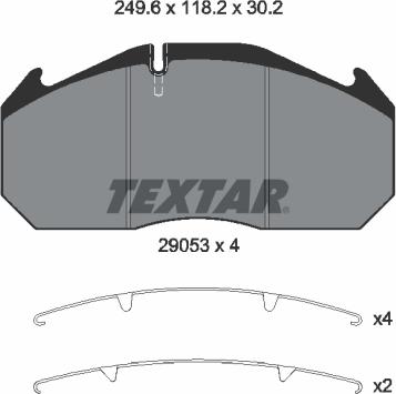 Textar 2905301 - Bremžu uzliku kompl., Disku bremzes autospares.lv