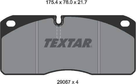 Textar 2906705 - Bremžu uzliku kompl., Disku bremzes www.autospares.lv