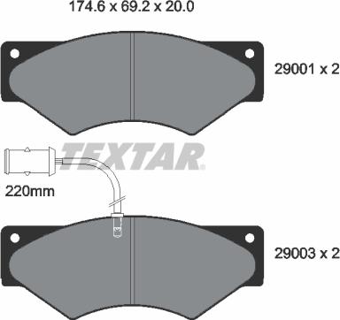 Textar 2900102 - Bremžu uzliku kompl., Disku bremzes autospares.lv