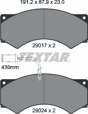 Textar 2901704 - Bremžu uzliku kompl., Disku bremzes www.autospares.lv