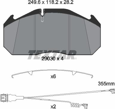 Textar 2903024 - Тормозные колодки, дисковые, комплект www.autospares.lv