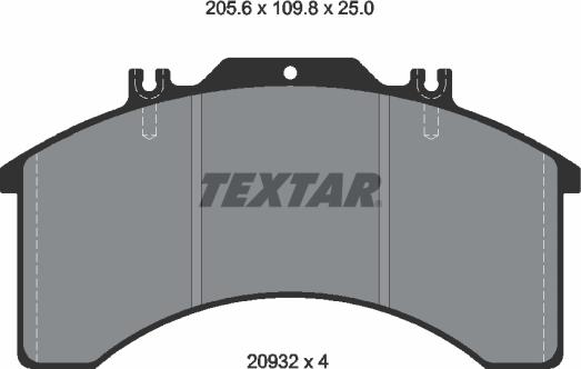 Textar 2903203 - Bremžu uzliku kompl., Disku bremzes www.autospares.lv