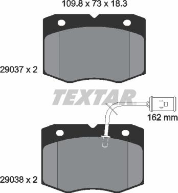 Textar 2903701 - Bremžu uzliku kompl., Disku bremzes www.autospares.lv