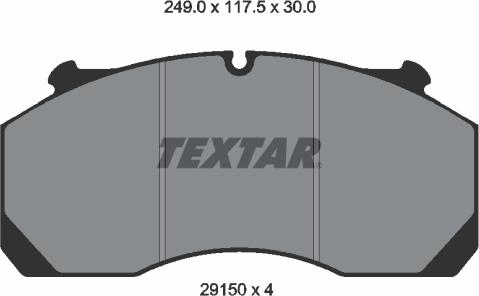 Textar 2915001 - Bremžu uzliku kompl., Disku bremzes www.autospares.lv