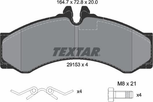 Textar 2915301 - Тормозные колодки, дисковые, комплект www.autospares.lv