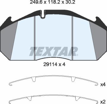 Textar 2911402 - Bremžu uzliku kompl., Disku bremzes www.autospares.lv