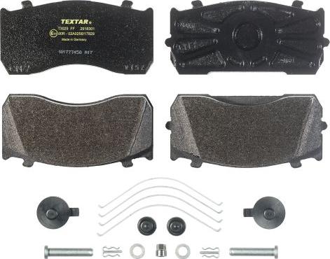 Textar 2918301 - Bremžu uzliku kompl., Disku bremzes www.autospares.lv