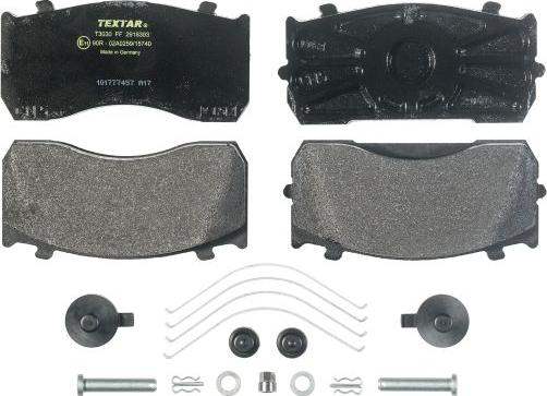 Textar 2918303 - Bremžu uzliku kompl., Disku bremzes www.autospares.lv