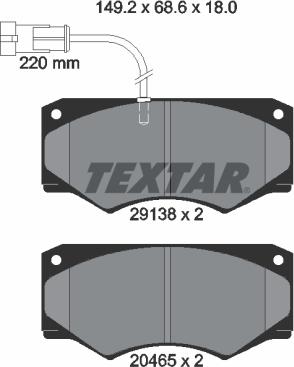 Textar 2913801 - Bremžu uzliku kompl., Disku bremzes autospares.lv