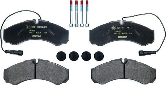 Textar 2912113 - Brake Pad Set, disc brake www.autospares.lv