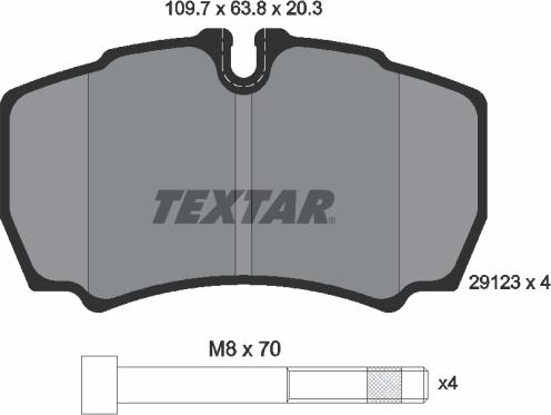 Textar 2912303 - Bremžu uzliku kompl., Disku bremzes www.autospares.lv