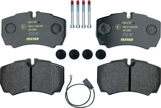 Textar 2912307 - Brake Pad Set, disc brake www.autospares.lv