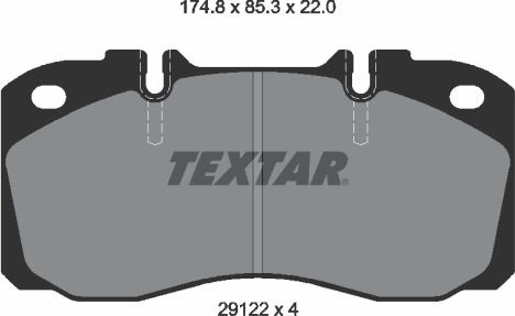 Textar 2912204 - Bremžu uzliku kompl., Disku bremzes www.autospares.lv