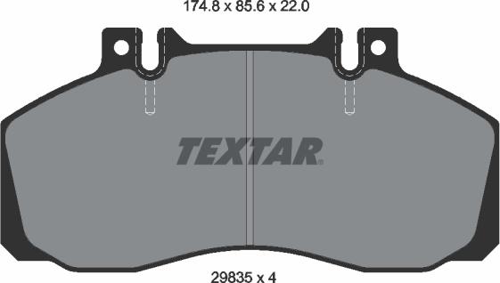 Textar 2983506 - Bremžu uzliku kompl., Disku bremzes www.autospares.lv