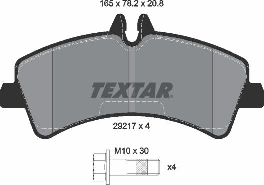 Textar 2921702 - Bremžu uzliku kompl., Disku bremzes www.autospares.lv