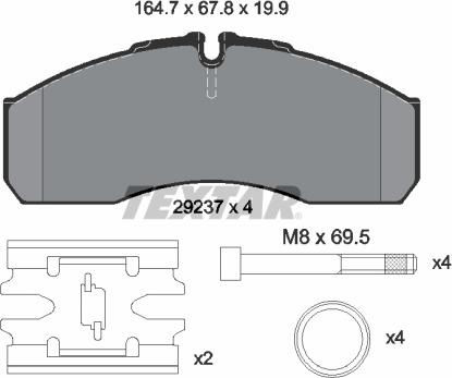 Textar 2923701 - Тормозные колодки, дисковые, комплект www.autospares.lv