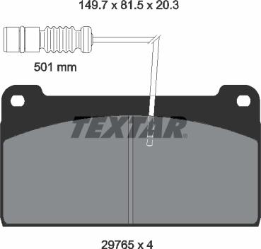 Textar 2976502 - Bremžu uzliku kompl., Disku bremzes www.autospares.lv