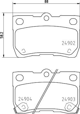 Textar 2490203 - Bremžu uzliku kompl., Disku bremzes www.autospares.lv