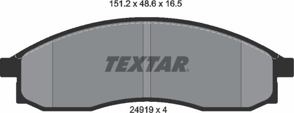 Textar 2491901 - Brake Pad Set, disc brake www.autospares.lv