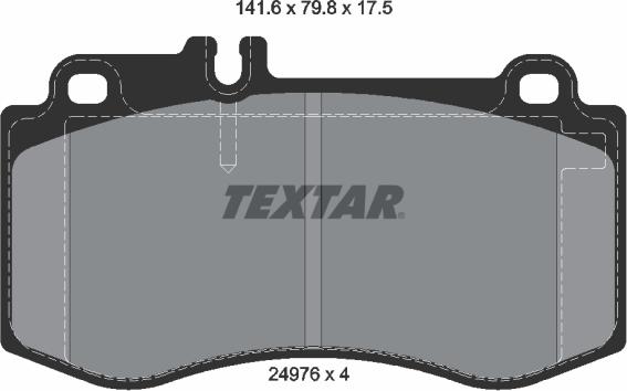 Textar 2497601 - Bremžu uzliku kompl., Disku bremzes www.autospares.lv