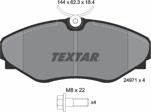 Textar 2497101 - Bremžu uzliku kompl., Disku bremzes autospares.lv