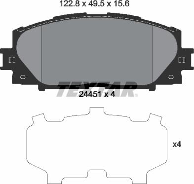 Textar 2445101 - Тормозные колодки, дисковые, комплект www.autospares.lv