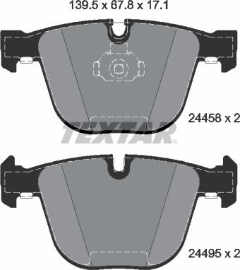 Textar 2445801 - Bremžu uzliku kompl., Disku bremzes www.autospares.lv