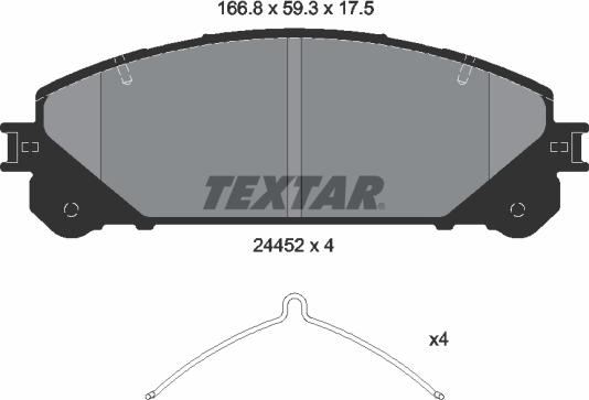 Textar 2445201 - Bremžu uzliku kompl., Disku bremzes www.autospares.lv