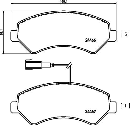 Textar 2446601 - Bremžu uzliku kompl., Disku bremzes autospares.lv