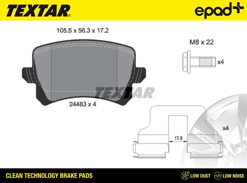 Textar 2448301CP - Bremžu uzliku kompl., Disku bremzes autospares.lv