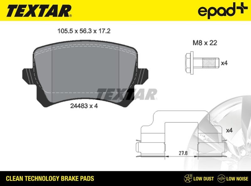 Textar 2448302CP - Bremžu uzliku kompl., Disku bremzes autospares.lv