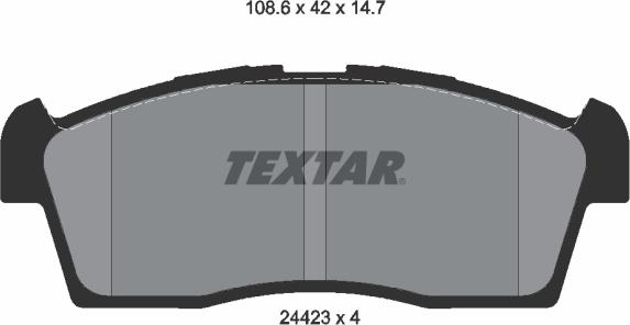 Textar 2442301 - Bremžu uzliku kompl., Disku bremzes www.autospares.lv