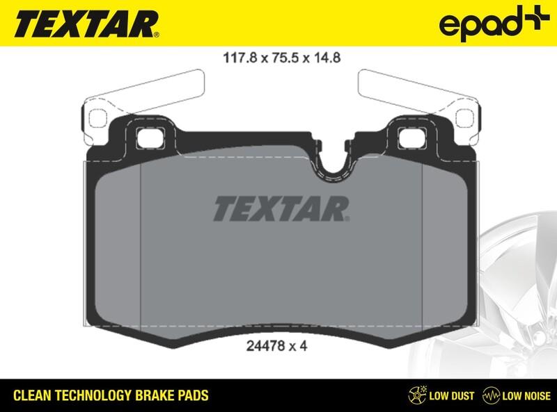 Textar 2447801CP - Bremžu uzliku kompl., Disku bremzes www.autospares.lv