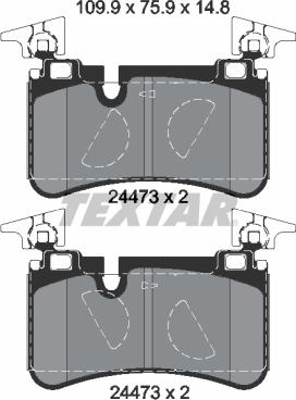 Textar 2447301 - Bremžu uzliku kompl., Disku bremzes www.autospares.lv