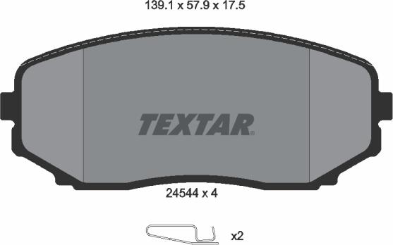 Textar 2454401 - Brake Pad Set, disc brake www.autospares.lv