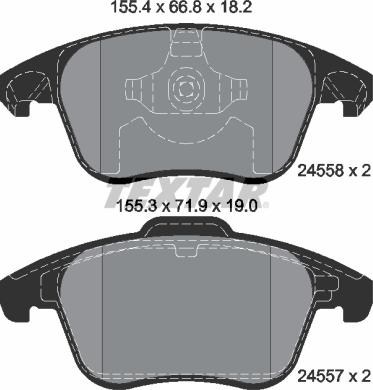 Textar 2455801 - Brake Pad Set, disc brake www.autospares.lv