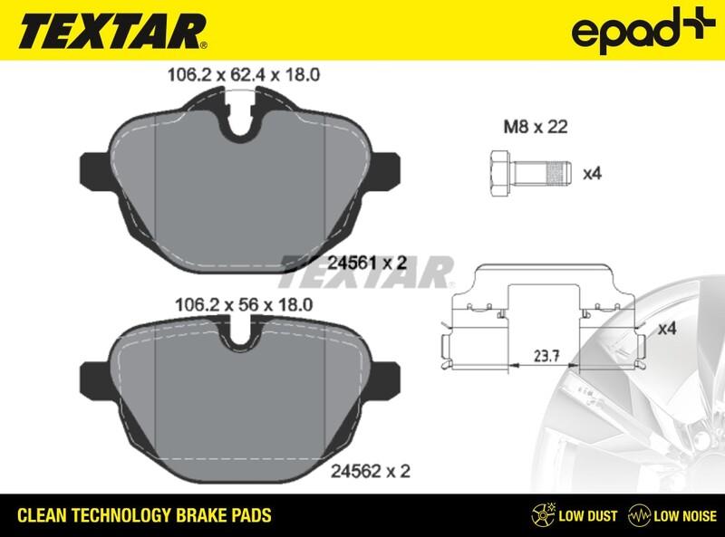 Textar 2456101CP - Bremžu uzliku kompl., Disku bremzes autospares.lv